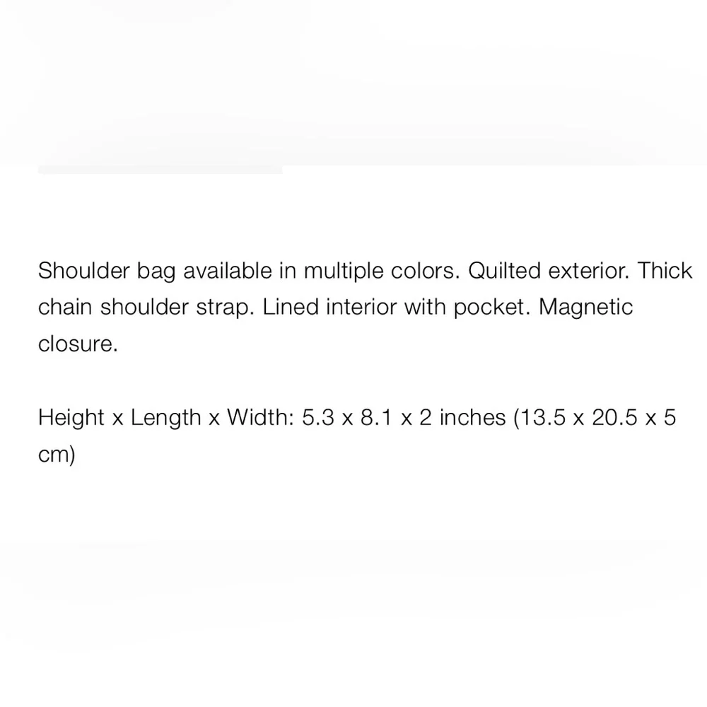NWT Zara Quilted Chain Strap Shoulder Bag - Picture 9 of 9
